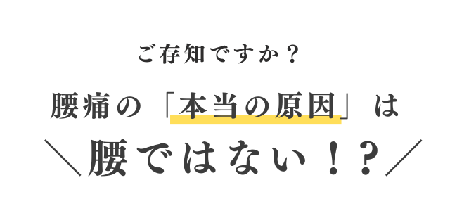 腰痛の本当の原因は腰ではない