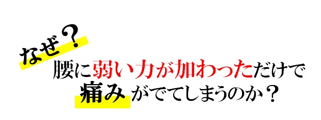 なぜ？腰に弱い力が加わっただけで痛みがでてしまうのか？