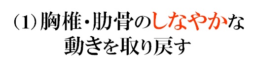 （１）胸椎・肋骨のしなやかな動きを取り戻す