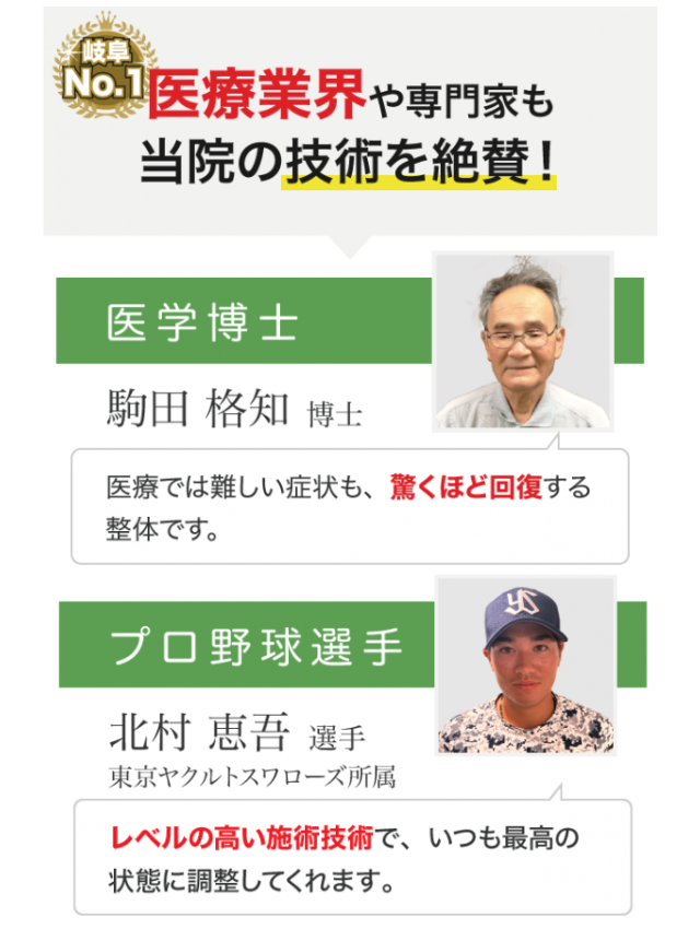 医学博士とプロ野球選手のコメント