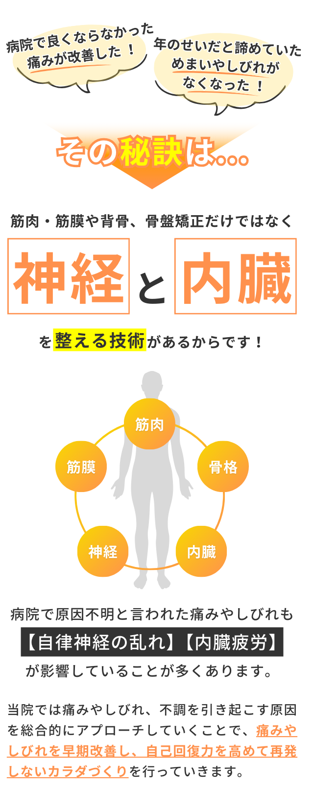 岐阜県のみつむら接骨院には自律神経と内臓を整える技術があります