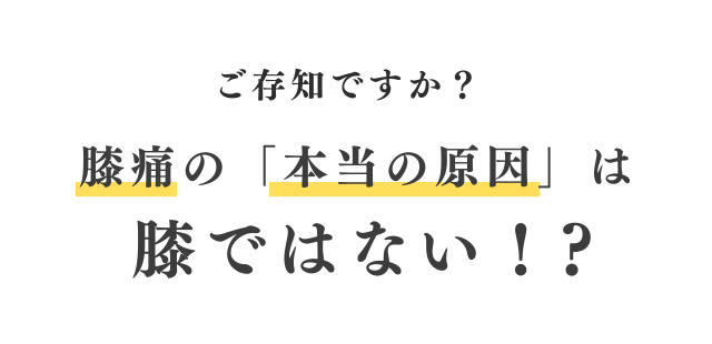 膝痛の本当の原因は膝ではない